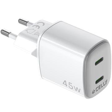 CELLY GaN USB C PD punjač 45W 2xUSB C