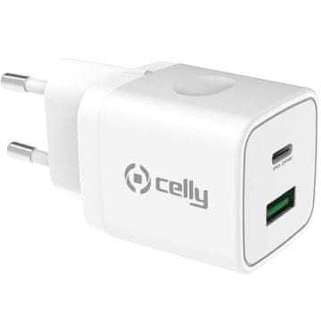 CELLY USB C PD i USB A punjač 20W brzi