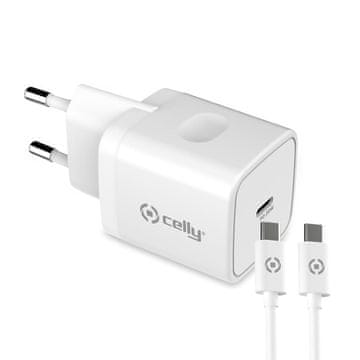 CELLY USB C PD punjač 20W s USB C kabelom