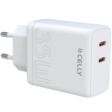 CELLY USB C PD zidni punjač 35W 2xUSB C