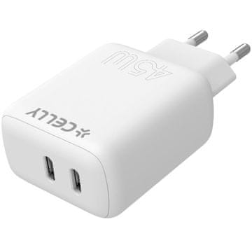 CELLY USB C PD zidni punjač 45W 2xUSB C