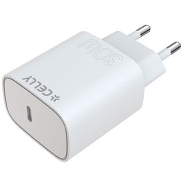 CELLY USB C PD zidni punjač 30W kompaktni