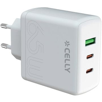 CELLY GaN USB C PD punjač 65W 3 porta