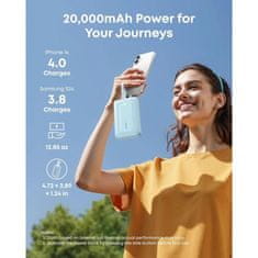 Anker Zolo Powerbank 20000 mAh, 45W s ugrađenim USB-C kabelima, crni pjenilica mlijeka