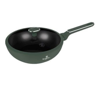Berlingerhaus Wok tava s poklopcem i titanskom površinom, 28 cm, Mat zelena kolekcija