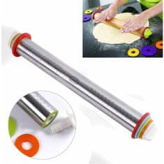 HOME & MARKER® Podesivi valjak za tijesto od nehrđajućeg čelika, 4 prstena za debljinu | THICKROLL