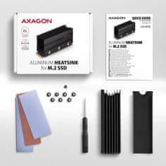 AXAGON Clr-m2xl pasivni aluminijski hladnjak za m.2 ssd, aluminijsko kućište, silikonski toplinski jastučići, visina 36mm