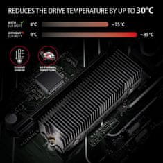 AXAGON Clr-m2xt pasivni aluminijski hladnjak za m.2 ssd disk, aluminijsko kućište, silikonski toplinski jastučići, visina 24mm