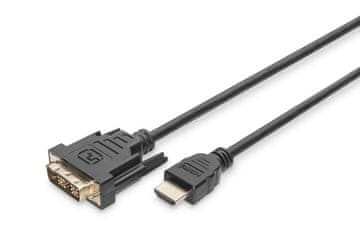Digitus Kabel adapter HDMI standard 1080p 60Hz FHD tip HDMI A/DVI-D (18+1) M/M crni 2m