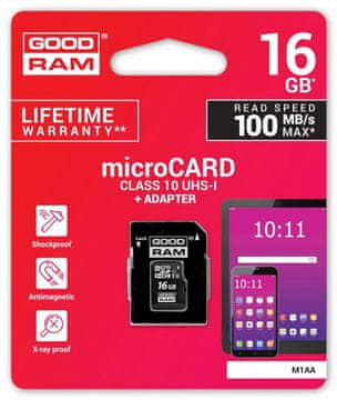 GoodRam Karta memorije Goodram M1AA-0160R12 (16GB; Class 10, Class U1; adapter, memorijska kartica)