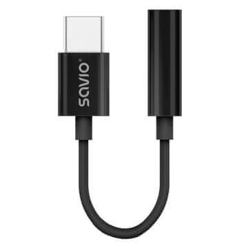 SAVIO Adapter audio - usb-c jack 3,5mm ak-74