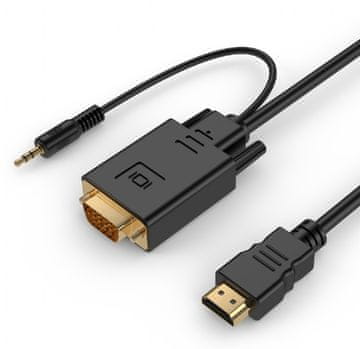 Gembird Adapter Gembird A-HDMI-VGA-03-6 (HDMI M - D-Sub (VGA), jack stereo 3,5 mm M; 1,8m; crna boja)