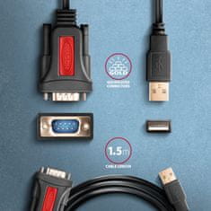 AXAGON Ads-1psn adapter usb 2.0 > rs-232 serijski port, 1.5m kabel, čip prolific
