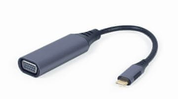 Gembird Gembird adapter USB-C na VGA D-SUB, srebrni