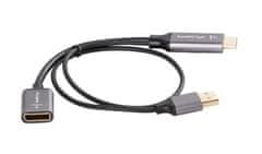 Lanberg Adapter hdmi(m)-displayport(ž) 4k na kabelu 20cm srebrni