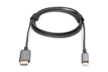 Digitus Kabel adapter HDMI 4K 30Hz na USB Type C 3.1 metalno kućište HQ crni 1.8m