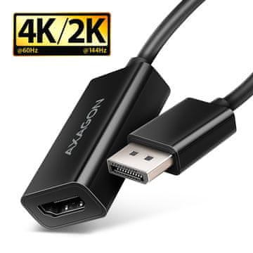 AXAGON Rvd-hi20n adapter aktivni displayport -> hdmi 1.4, 4k/60hz, kabel 15cm