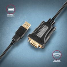 AXAGON Ads-1pqn adapter usb 2.0 > rs-232 serijski port, kabel 1,5m, čip ftdi