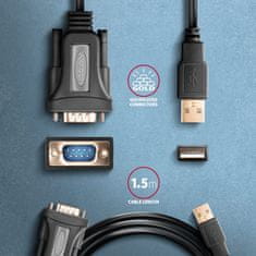 AXAGON Ads-1pqn adapter usb 2.0 > rs-232 serijski port, kabel 1,5m, čip ftdi