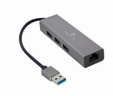 Gembird Adapter USB-AM na LAN GBE hub 3xUSB 3.0