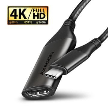 AXAGON Rvc-hi2m adapter aktivan usb-c -> hdmi 2.0 4k/60hz aluminij, kabel 25cm