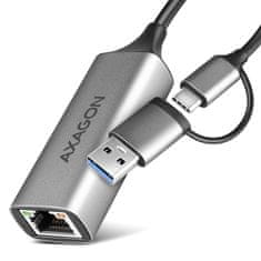 AXAGON Ade-txca mrežna kartica gigabit ethernet adapter, usb-c (usb-a redukcija) 3.2 gen 1, automatska instalacija