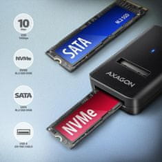 AXAGON Adm2-am adapter usb3.2 gen 2 m.2 nvme/sata ssd 10gbps 10cm usb-a kabel