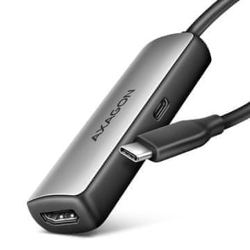 AXAGON Rvc-hi8kpd adapter aktivan usb-c -> hdmi 8k/60hz, aluminij, pd100w, 16cm kabel