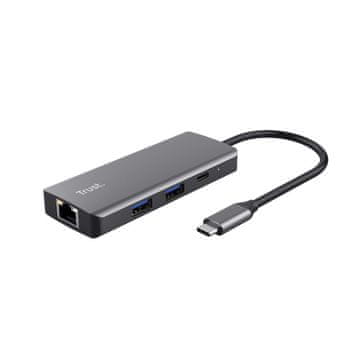 Trust Multi-port adapter trust dalyx 6-u-1 usb-c srebrni