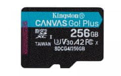 Kingston Karta microSD 256GB Canvas Go! Plus 200MB/s A2 U3 V30 + adapter