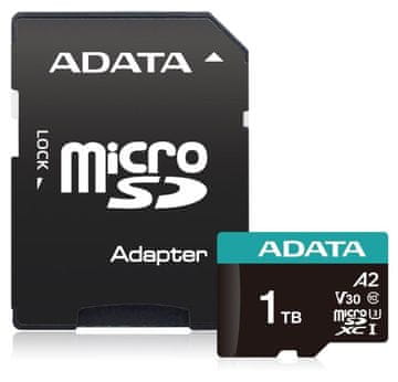 AData Micro sd premierpro 1tb uhs1 u3 v30 100/85 mb/s + adapter