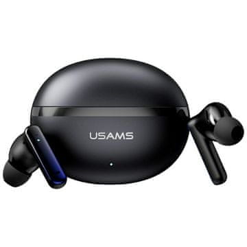 USAMS USAMS E02 TWS slušalice, crne, Bluetooth 5.2, ANC/ENC
