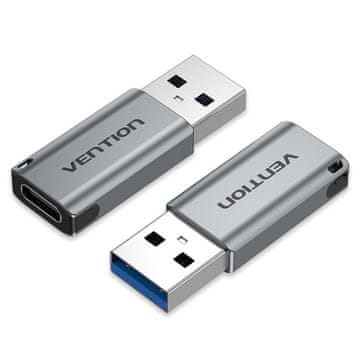 slomart Adapter usb 3.0 vention usb-a do usb-c sivi aluminijski spoj