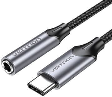 slomart Audio adapter Vention USB-C na 3,5 mm priključak za slušalice s DAC adapterom od aluminijske legure 1m