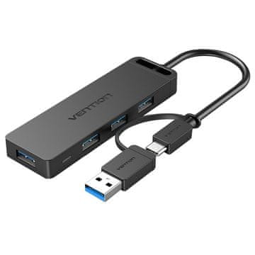 slomart Hub 5w1 usb 3.0 vention s adapterom usb-c na usb-a