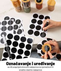 Deco Haus Hermetički spremnici s poklopcem od bambusa – Set od 10 komada – Kutije za čaj, začine, kekse, spremnici, staklenke – 16 naljepnica & kreda – Ø 6,5 cm, visina 8,5 cm, 150 ml