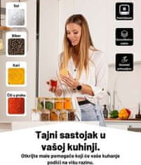 Deco Haus Hermetički spremnici s poklopcem od bambusa – Set od 10 komada – Kutije za čaj, začine, kekse, spremnici, staklenke – 16 naljepnica & kreda – Ø 6,5 cm, visina 8,5 cm, 150 ml