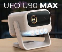 Byintek Prijenosni DLP projektor UFO U90 MAX, 4LED, Bluetooth, 4K UHD, HDMI, AUX, bijeli
