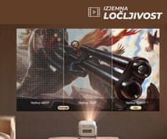 Byintek Prijenosni DLP projektor UFO U90 MAX, 4LED, Bluetooth, 4K UHD, HDMI, AUX, bijeli