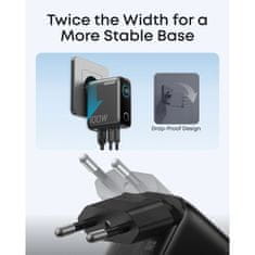 Anker 100W GaN Pametan Dispej 3-portni punjač, srebrni