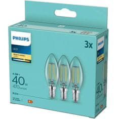 Philips LED žarulje E14 4.3W 2700K 470lm 3 kom