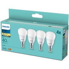 Philips LED žarulje E14 P45 5W 2700K 470lm 4 kom