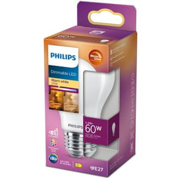 Philips LED žarulja E27 5.9W 806lm 2200-2700K mat prigušiva