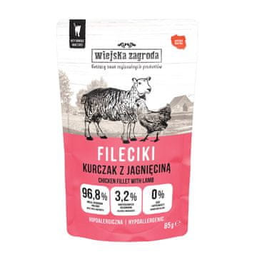 Wiejska Zagroda Wiejska zagroda mokra hrana za mačke fileti piletina s janjetinom (odrasli) 85g (12 kom/pak)