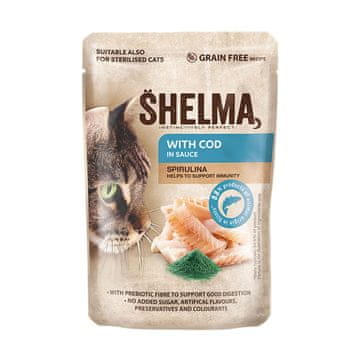 SHELMA Shelma vrećica s bakalarem i spirulinom za mačke 85g
