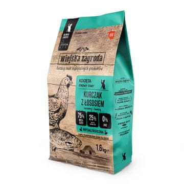 Wiejska Zagroda Seosko imanje piletina s lososom suha hrana za mačke 1,6kg