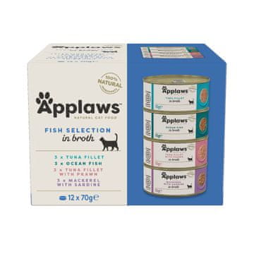 Applaws Applaws konzerva za mačke, multipak, kolekcija riba, 12x70g