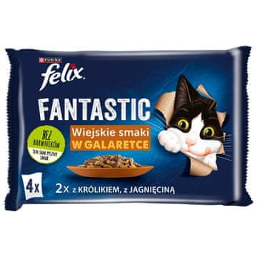 slomart Felix fantastic zec, janjetina - mokra hrana za mačke - 4x85g
