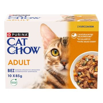 slomart Purina cat chow piletina, tikvice - mokra hrana za mačke - 10x85 g