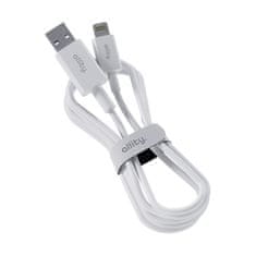 Allity AUC-03 kabel, USB-A na Lightning, 60W, 2.4A, 1m, univerzalni, TPU/TPE, + čičak traka, bijeli